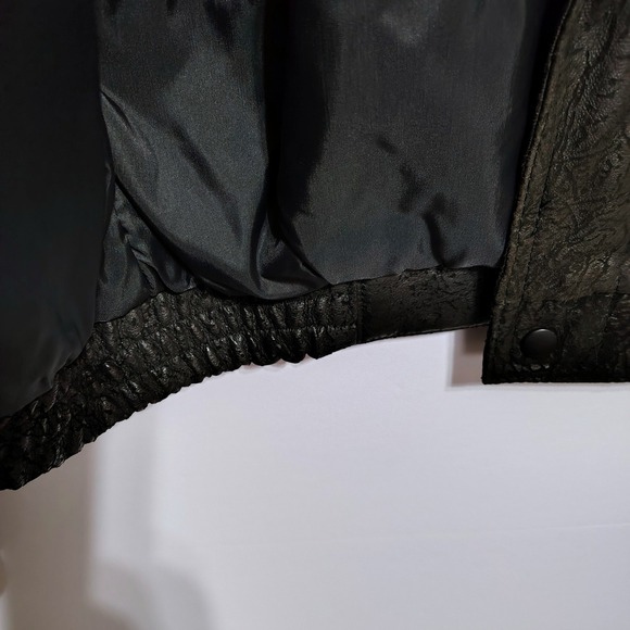 Vintage Wilsons Suede Leather 80's Glam Womens Jacket Textured Black Size 38 - Picture 12 of 16